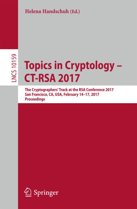Actual product image Topics in Cryptology - CT-RSA 2017 (Helena glove, 2017)