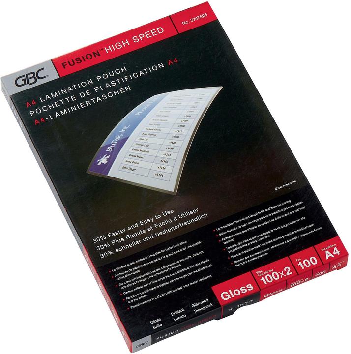 Produktbild GBC HIGH SPEED POUCH - Heisslaminier-Folientaschen (A4, 100 Stück, 200 µm)
