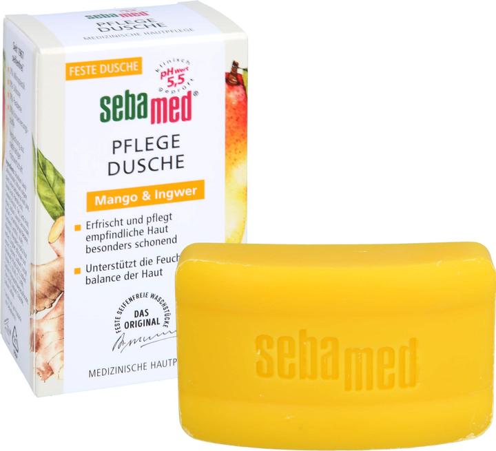 Actual product image Sebamed Mango & Ginger Shower Gel in a knuckle, 100g