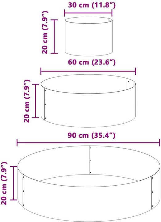 Image du produit VidaXL Jardinière en métal Acier revêtu par poudre Grande (90 cm)