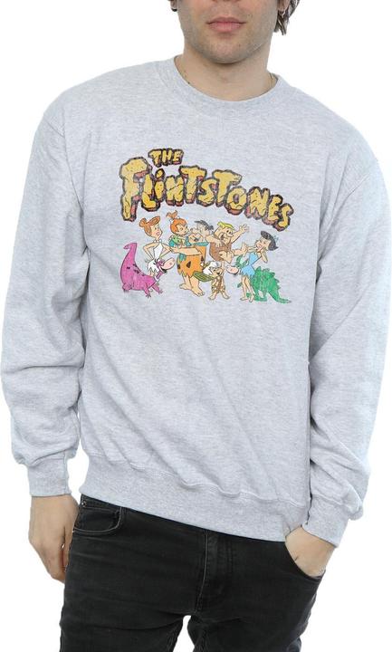 Actual product image The Flintstones Mens Group Distressed Sweatshirt (M)