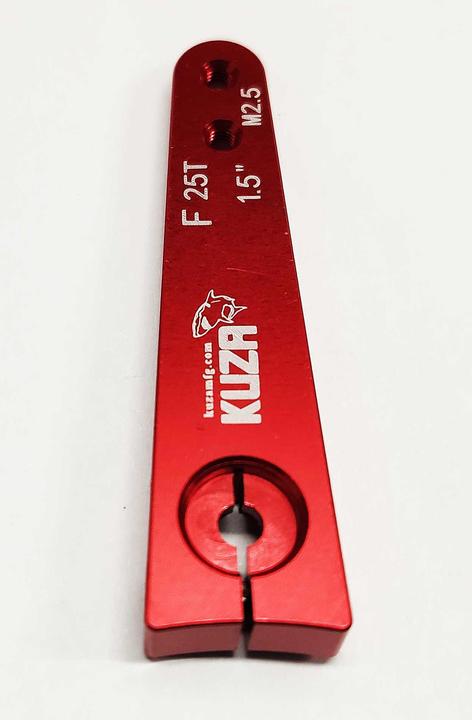 Actual product image Kuza Servo Arm 1-Arm Futaba 25T 38/32mm 1.5" M2.5 Heavy Duty V2 Aluminium