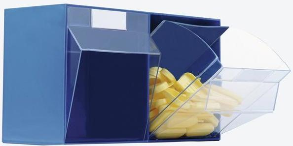 Produktbild Lockweiler Klarsichtmagazin H242xB600xT203mm 3 x E Kunststoff blau