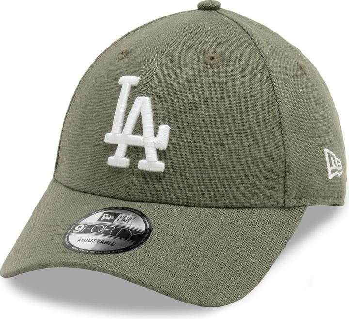 New Era 9Forty Strapback Cap Leinen Los Angeles Dodgers Oliv