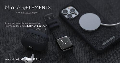 Produktbild Njord Vindur Watch Strap for Apple Watch 40/41mm (22 mm, Veganes Leder, Edelstahlverschluss, Lachsleder)