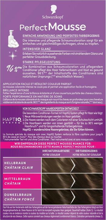 Produktbild Schwarzkopf Perfect Mousse Schaumcoloration (500 Mittelbraun)