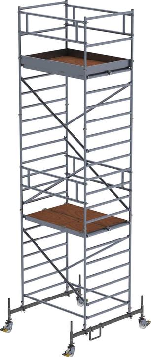 Munk Rolling scaffold 1.35 x 1.80 m with chassis beams & double platform Platform height 5.45 m (Scaffolding, 180 cm)