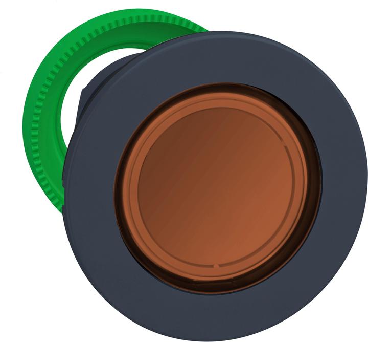 Actual product image APC Front element pushbutton, flat, ø30mm, IP 69 K, with LED, orange, flush, latching
