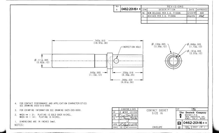 Image du produit Kalitec 100 pièces FRANÇAIS 0462-201-16141 DT Contact femelle tourné nickelé 0,5-1,3mm² Size 16