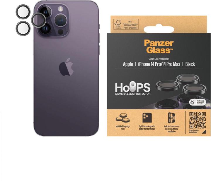 Produktbild PanzerGlass CP PP Rings for iPhone 14 Pro/14 Pro Max black (10 Stück, Apple iPhone 14 Pro, Apple iPhone 14 Pro Max)