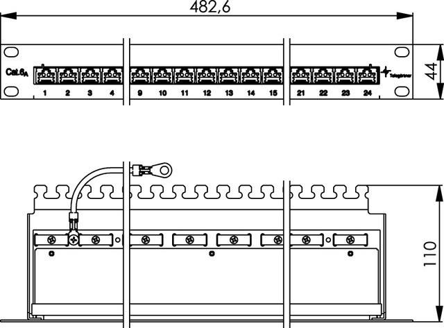 Immagine prodotto Telegärtner MPP24-HS K Patch Panel Shield Cat6A Grey