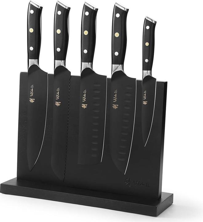 Produktbild Wakoli Titanium Noir Küchenmesser-Set mit magnetischem Messerblock