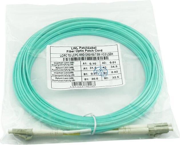 Actual product image BlueOptics HPE AJ833A Compatible LC-LC Multimode OM3 Patch Cord 0.5 Metre (0.50 m)