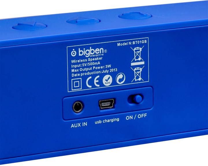 Image du produit Bigben Enceinte Bluetooth 2.0 "Nomad" Union Jack (5 h, Alimentation via port USB, Fonctionnement sur piles)
