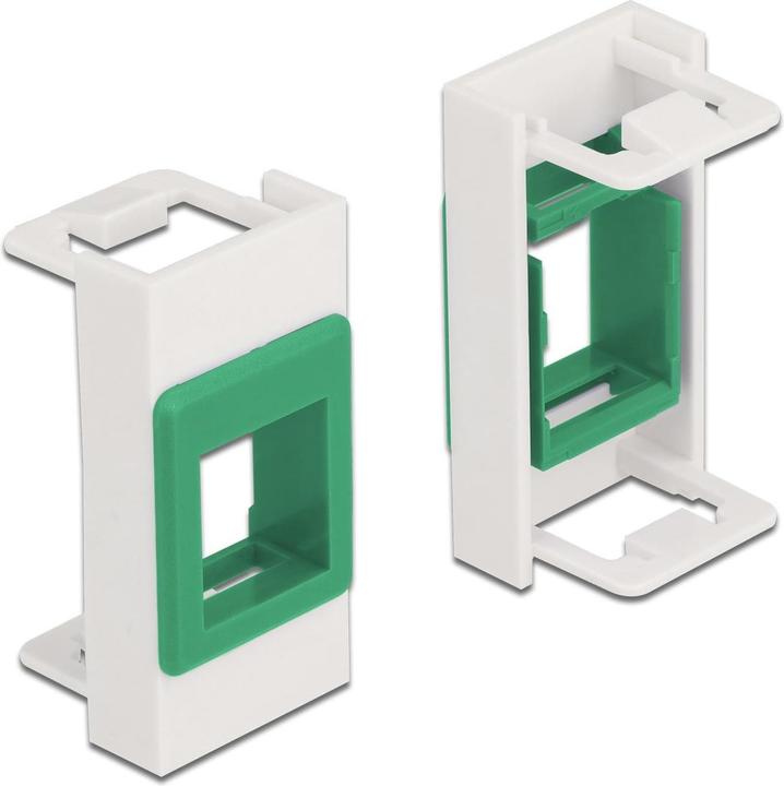 Actual product image Delock Easy 45 module keystone bracket 22.5 x 45 mm, white / green