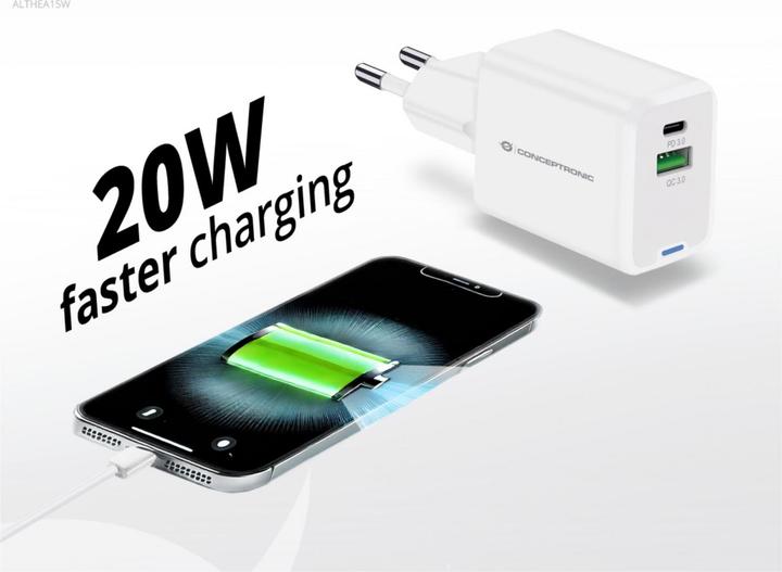 Image du produit Conceptronic Chargeur 2Port 20W,1xUSB-C,1xUSB-A Desk PD ws (20 W)