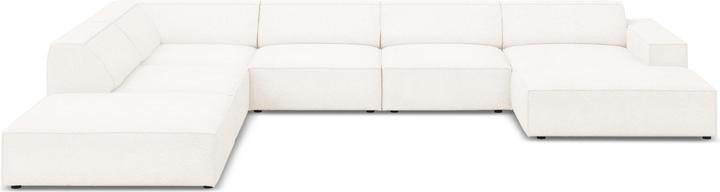 Actual product image Micadoni Bouclé Panoramic Left Corner Sofa, "Jodie", 7 Seats, 364x262x70Made in Europe (Sofa landscape)