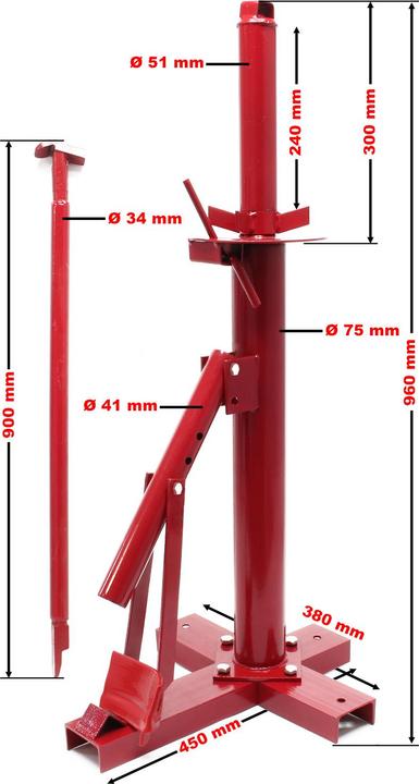 Actual product image Wiltec Portable Tyre Changer with Bead Breaker for Manually Mounting and Demounting 8" - 16" Tyre