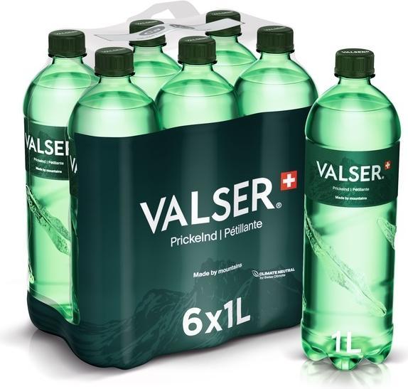 Valser Wasser mit Kohlens???ure, 1L, Packung??? 6 St???ck (6 x 100 cl)