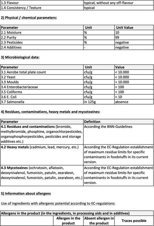 Nutritional values and ingredients Zimmerli Adaptogene Goji berries (BIO) (1 Piece, 100 g)