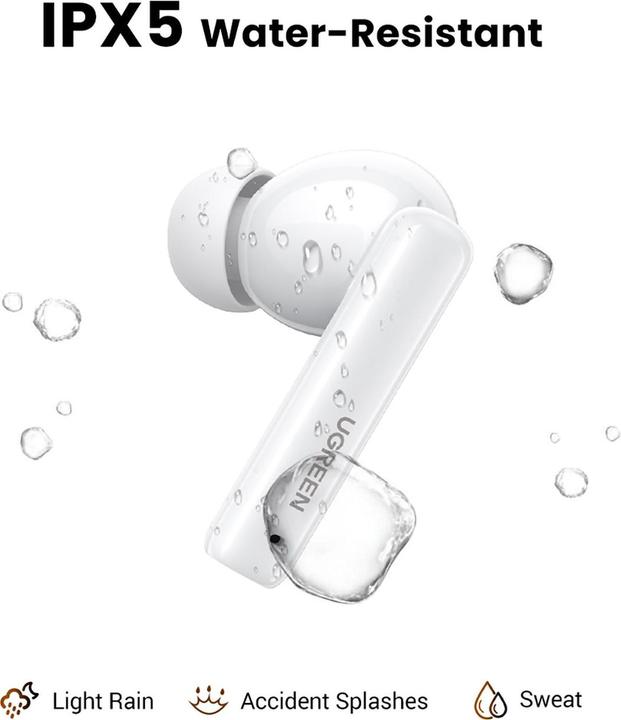 Image du produit Ugreen Słuchawki bezprzewodowe WS200 HiTune T6 Hybrid ANC 15158 (białe) (7 h, Filaire)