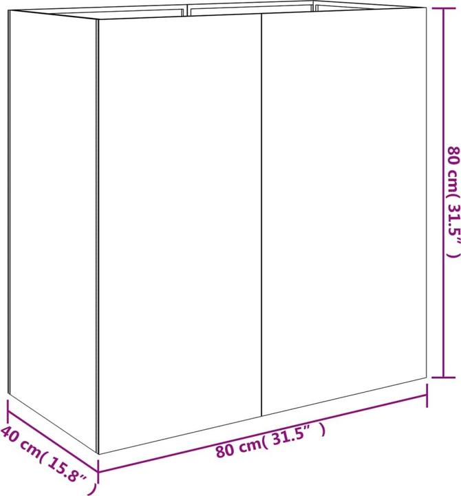 Produktbild VidaXL Pflanzkübel 40x80x80 cm Cortenstahl, Farbe: Rostig