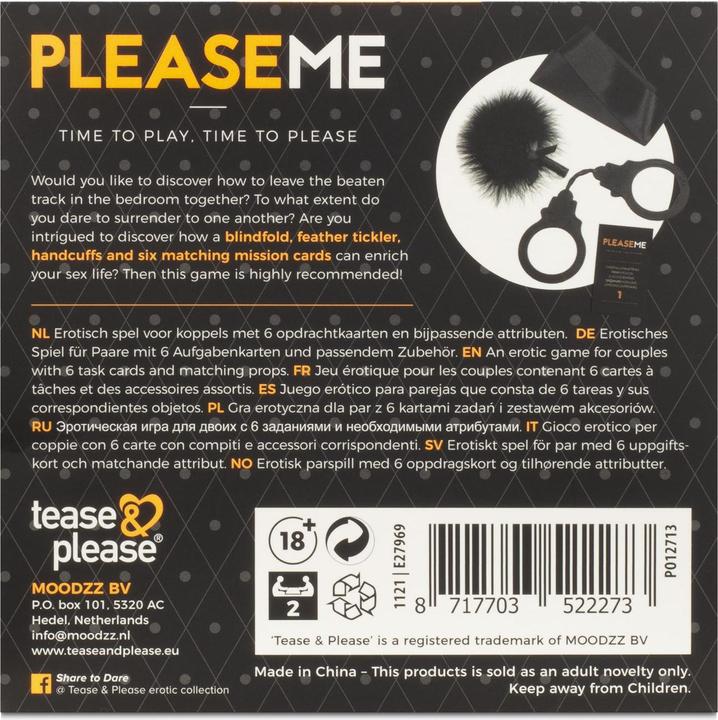 Image du produit tease & please Pleaseme (Jeu de cartes, Allemand, Anglais, Italien, Français)