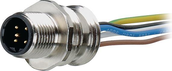 Actual product image Lumberg M12 5-pin device plug, M12, plug, straight, poles - 5, wire, panel mounting