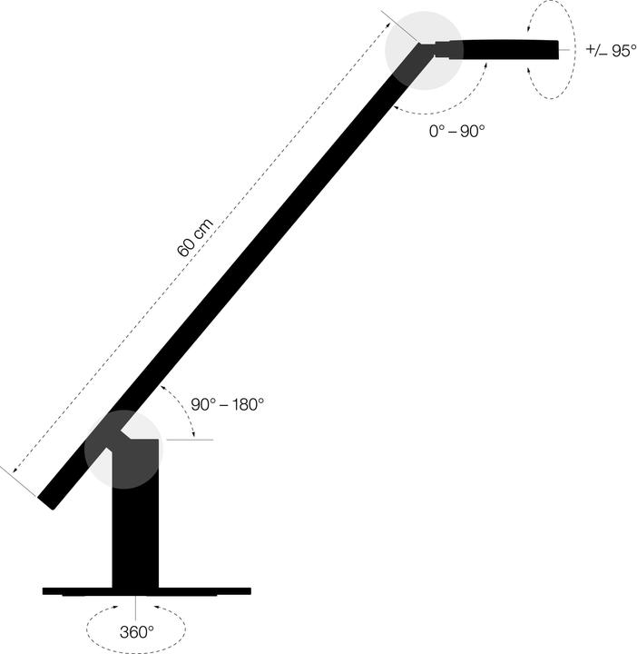 Actual product image Luctra Table Lite design desk lamp LED dimmable, gesture control, HCL, 900lm, 2,700K to 6.50 (900 lm)