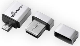 Actual product image MediaRange USB Nano Memory Stick with Micro USB Adapter (8 GB, USB-A, Micro USB-A)