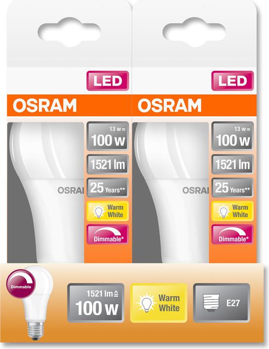 Actual product image Osram Superstar Classic A (E27, 13 W, 1521 lm, 1 x, F)