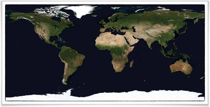 Image du produit Trenddeko Carte du monde - Image satellite (200 x 100 cm)