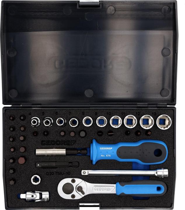 Actual product image Gedore D 20 TMU-10 Socket spanner set 1/4" 39 pieces UD-IN-IS-PH-PZ-TX (6 mm, 12 mm, 10 mm, 7 mm, 11 mm, 5 mm, 8 mm, 9 mm, 13 mm, 4 mm)