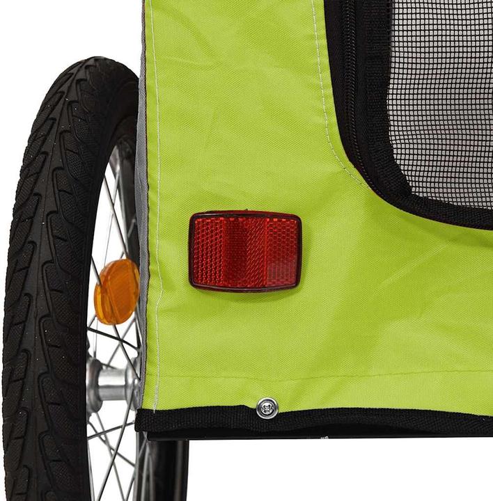 Produktbild VidaXL Fahrradanhänger Hunde Grün und Grau Oxford-Gewebe und Eisen