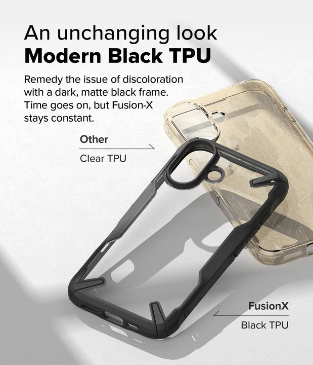 Actual product image Ringke Case for iPhone 16 FUSION X BLACK (Apple iPhone 16)