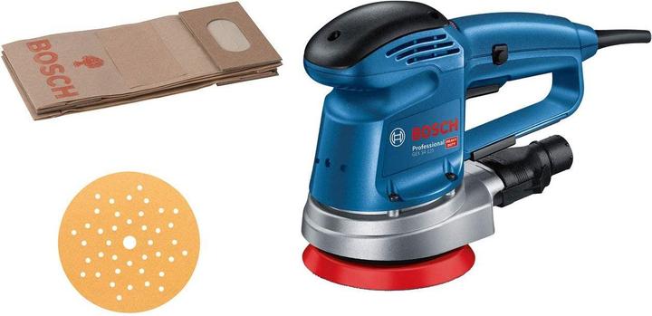 Bosch Professional Exzenterschleifer GEX 34-125, Schleifteller, 1 x Pap.staub-btl., 1 x Absaugad. (Exzenterschleifer, 340 W)