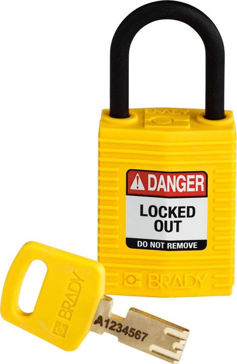 Actual product image Brady SafeKey Compact nylon lockout padlocks