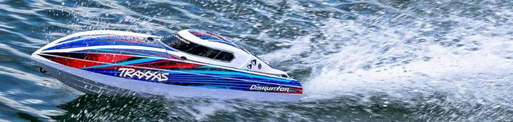 Productafbeelding Traxxas DISRUPTOR blauw 26 inch V-romp zelfrichtende boot zonder accu en oplader