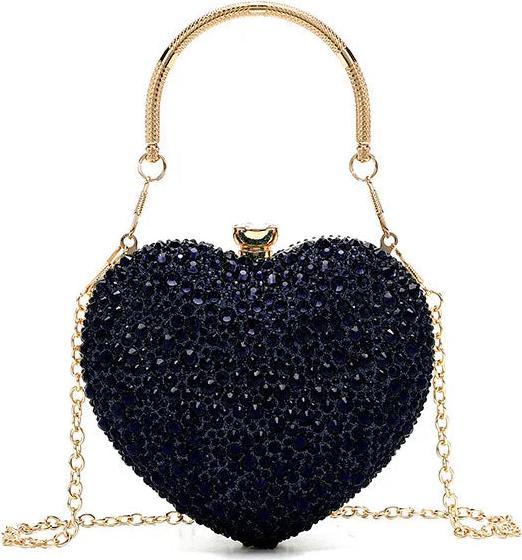 Only-Bags.Store Luxus Diamant Inlay Herzform Kristall Handtasche Steine Umhängetasche
