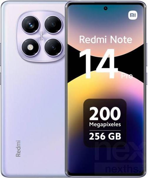 Actual product image Xiaomi Redmi Note 14 Pro (256 GB, Aurora Purple, 6.67", Hybrid Dual SIM, 200 Mpx, 4G)