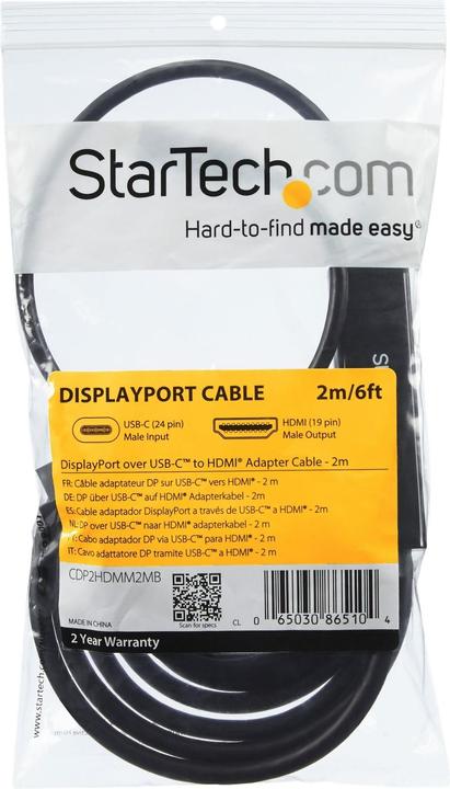 Image du produit StarTech USB Typ C — HDMI (Typ A) (1 m, USB Type C, HDMI)