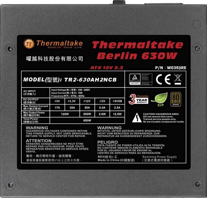 Actual product image Thermaltake Berlin (630 W)