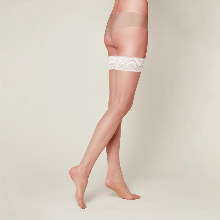 Immagine prodotto Kunert Mystique 20 (Set di 3) Calze autoreggenti, colore 346 cashmere-ivory, taglia 35-37 (20 DEN, 35 - 37)