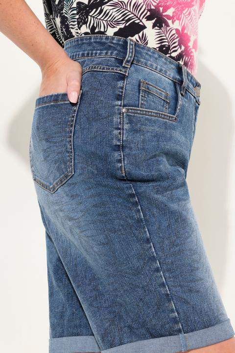 Produktbild Ulla Popken Capri Mandy, Palmenmuster, weites Bein, Wascheffekte (58)