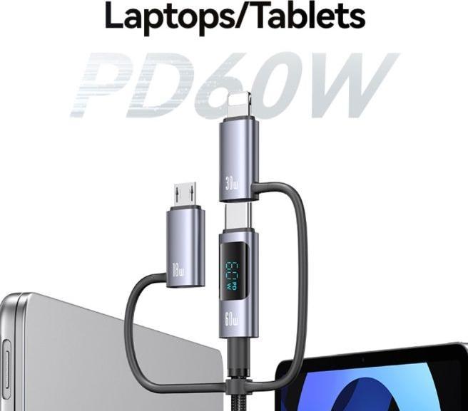 Actual product image Usams All in One Data Cable 60W (1.20 m, 60 W)