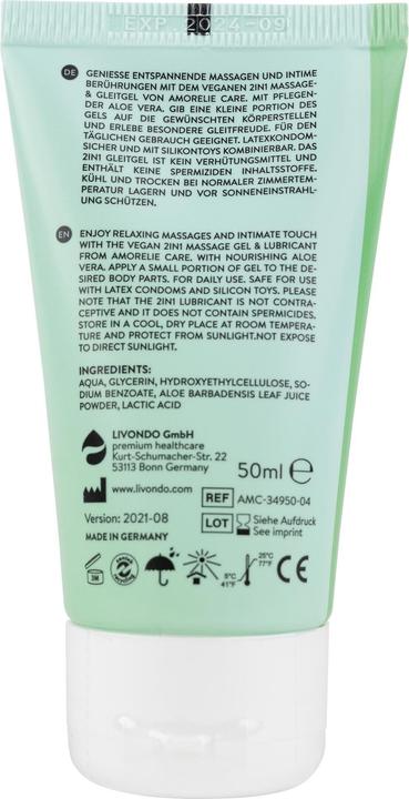 Produktbild Amorelie 2 in 1 Massage und Gleitgel Aloe Vera 50ml (50 ml)
