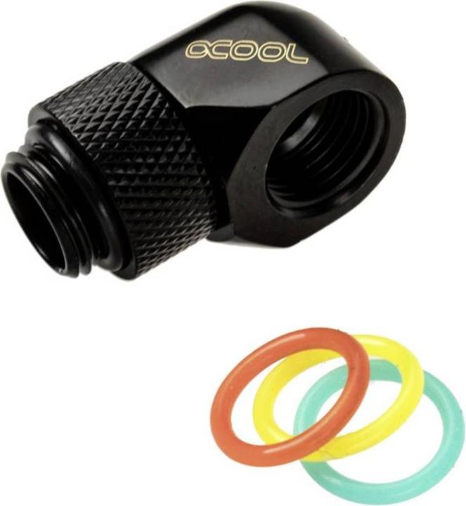 Actual product image Alphacool Icicle L-connector rotatable G1/4 ET on G1/4 IT
