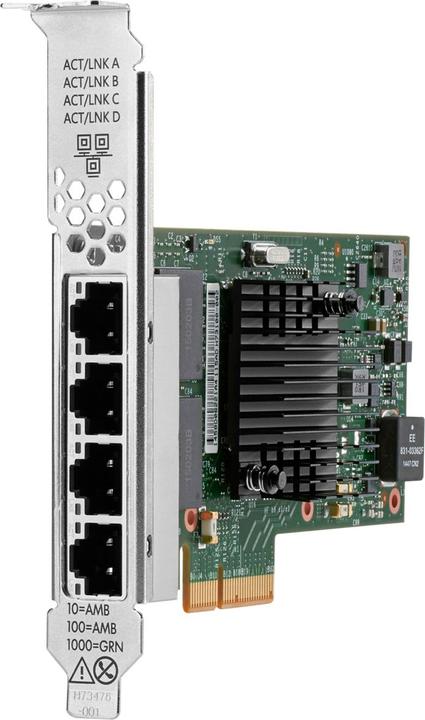 I350-T4 - Network adapter - PCIe 2.0 x4 - Gigabit Ethernet x 4 - voor ProLiant DL325 Gen10, DL345