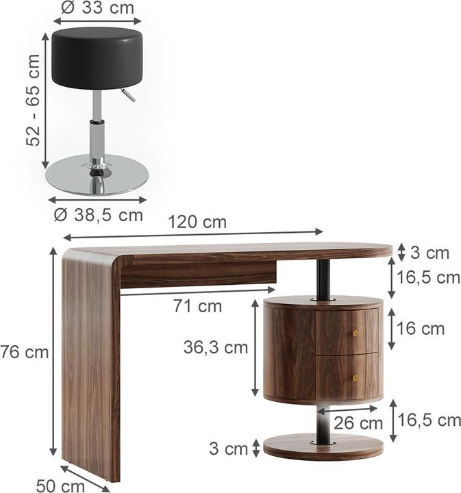 Produktbild Vicco Lara mit Hocker (120 x 50 x 76 cm)