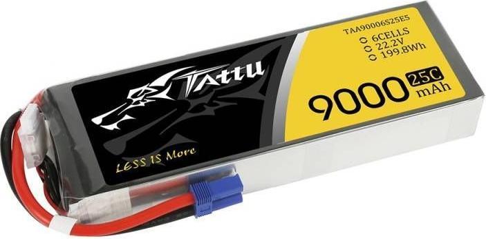 Actual product image Tattu Accumulator 9000mAh 22.2V 25C 6S1P (22.20 V, 9000 mAh)